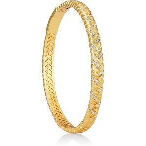 18K Gold Bangle Bracelet for Women Vintage Italian Handcrafted Elegant Gift